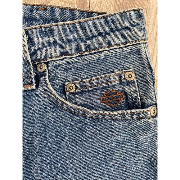 Harley Davidson Jeans Blue Med. Wash Bootcut Cotton Denim Women’s Sz 16P Petite - Picture 3 of 7